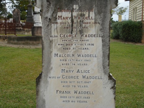 Headstone of the Waddell family, Gympie