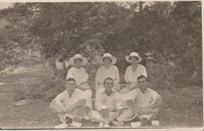Waddell Jim front left Dorrie Wadell striped jacket Kin Kin Tennis Club Champianship Team 1922 jpg-2